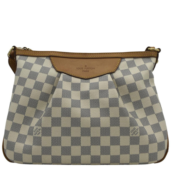 LOUIS VUITTON Siracusa PM Damier Azur Shoulder Bag White