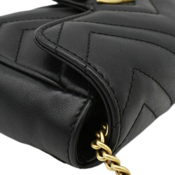 GUCCI GG Marmont Super Mini Matelasse Leather Crossbody Bag Black 476433
