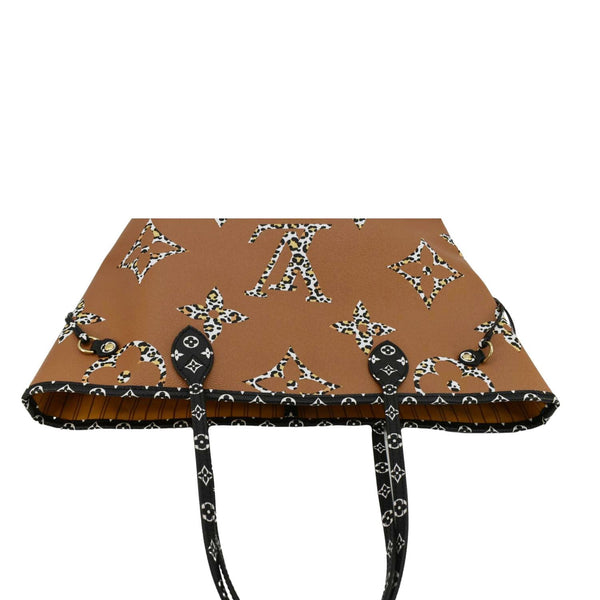 LOUIS VUITTON Neverfull MM Monogram Jungle Shoulder Bag Orange