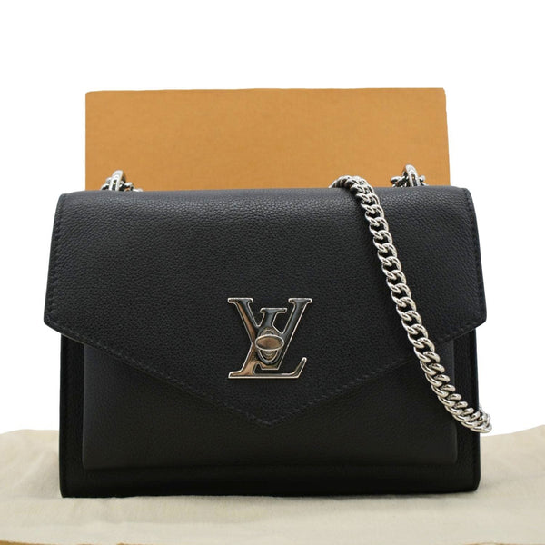 LOUIS VUITTON Mylockme BB Leather Chain Shoulder Bag Black