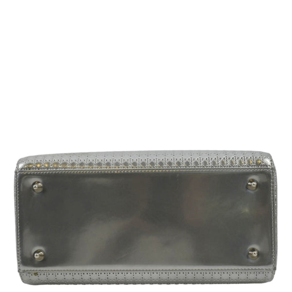 CHRISTIAN DIOR Lady Dior Leather Shoulder Bag Metallic with lower side view