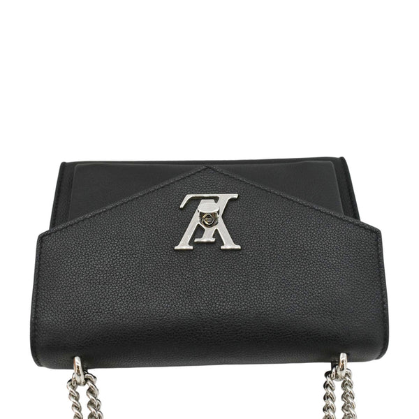 LOUIS VUITTON Mylockme BB Leather Chain Shoulder Bag Black