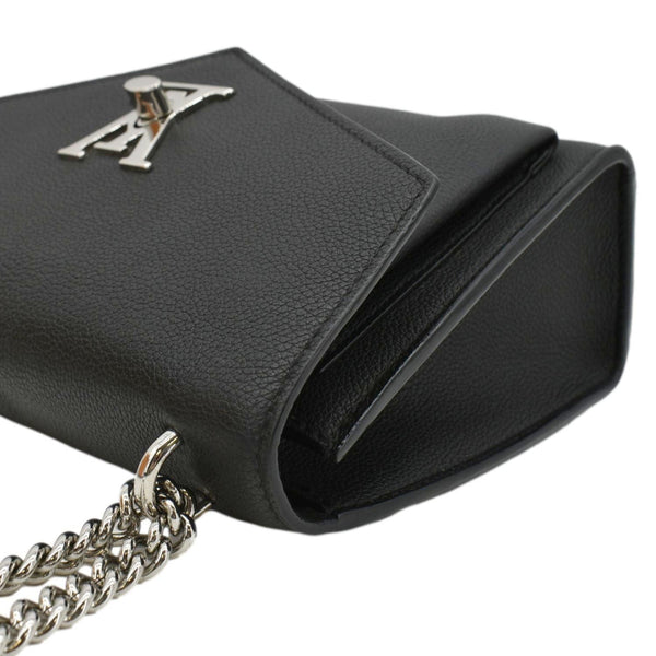 LOUIS VUITTON Mylockme BB Leather Chain Shoulder Bag Black