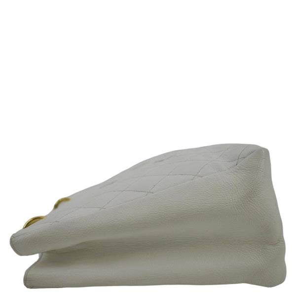 CHANEL Grand Shopping Caviar Leather Tote Bag White