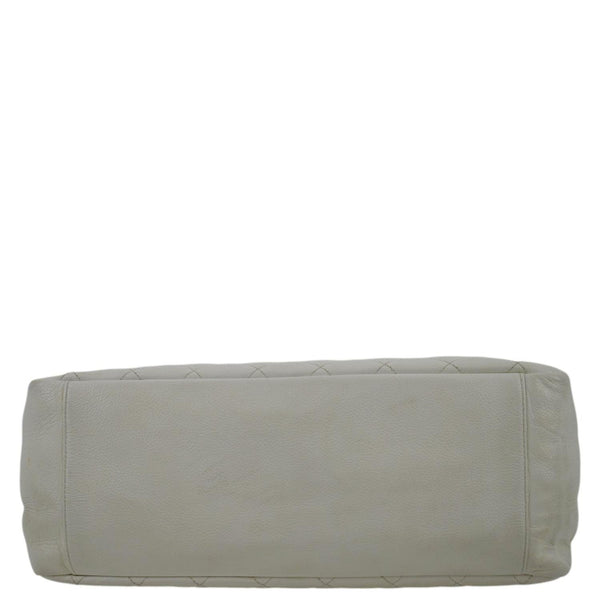 CHANEL Grand Shopping Caviar Leather Tote Bag White