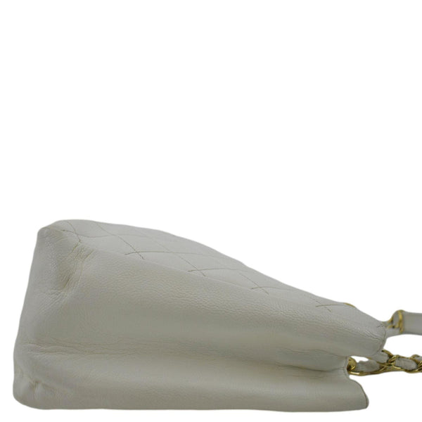 CHANEL Grand Shopping Caviar Leather Tote Bag White