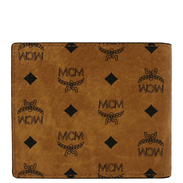 MCM Bifold Small Visetos Leather Wallet Cognac