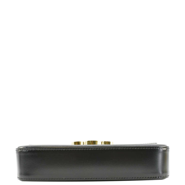 CELINE Triomphe Calfskin Leather Shoulder Bag Black