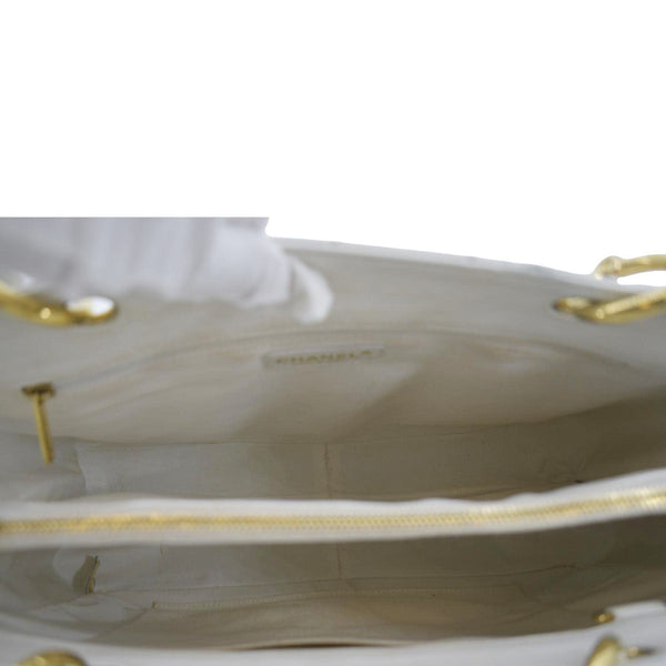 CHANEL Grand Shopping Caviar Leather Tote Bag White