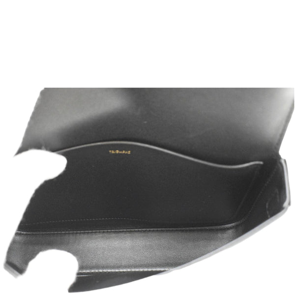 CELINE Triomphe Calfskin Leather Shoulder Bag Black