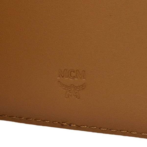 MCM Bifold Small Visetos Leather Wallet Cognac