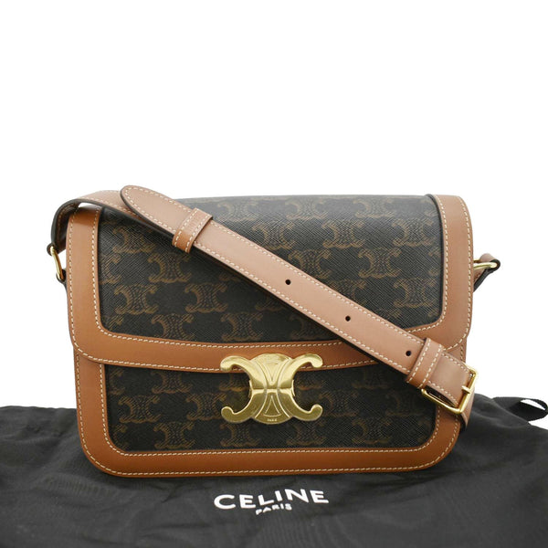 CELINE Classique Triomphe Canvas Shoulder Bag Brown