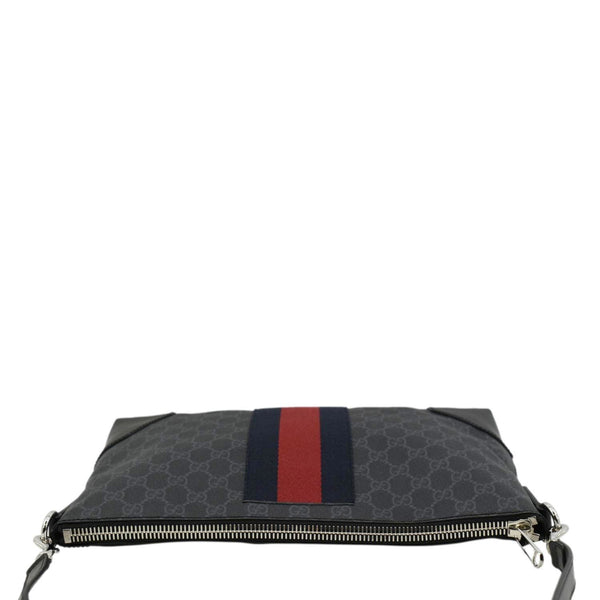 GUCCI East West GG Supreme Web Messenger Bag Black 474139