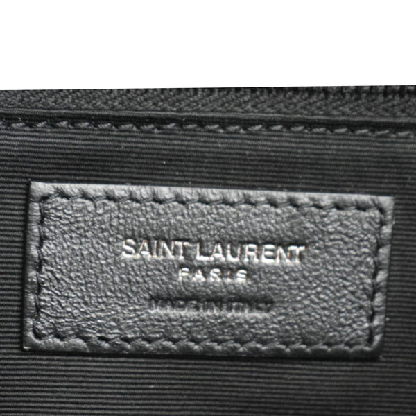 YVES SAINT LAURENT Niki Crinkle Leather Shopper Tote Bag Black