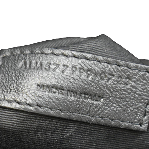 YVES SAINT LAURENT Niki Crinkle Leather Shopper Tote Bag Black