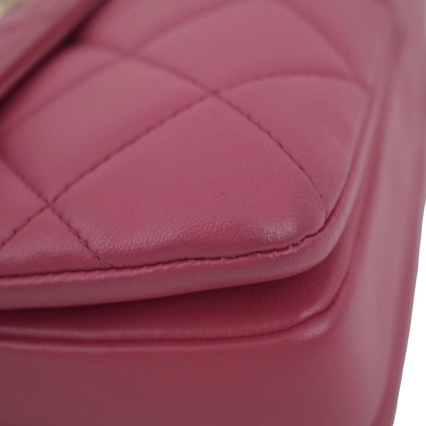 CHANEL Trendy CC Top Handle Flap Quilted Leather Shoulder Bag Hot Pink