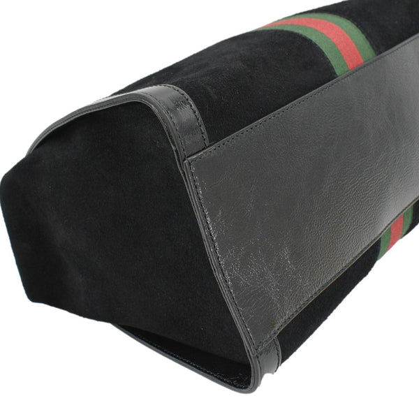 GUCCI Ophidia Medium Web Suede Tote Bag Black 524537