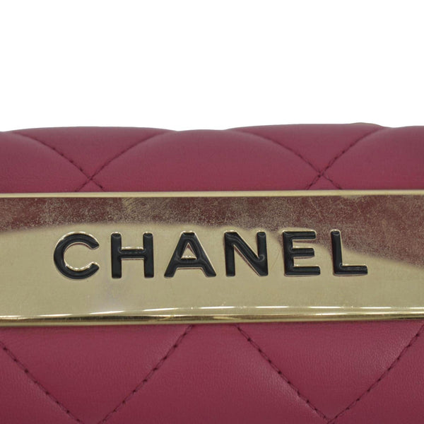 CHANEL Trendy CC Top Handle Flap Quilted Leather Shoulder Bag Hot Pink