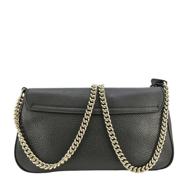 GUCCI Soho Flap Leather Chain Crossbody Bag Black 536224