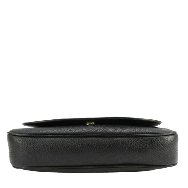 GUCCI Soho Flap Leather Chain Crossbody Bag Black 536224