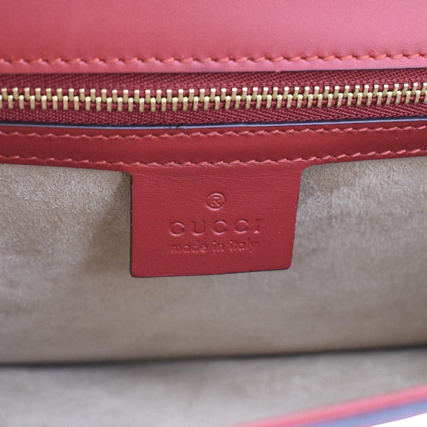 GUCCI Sylvie Small Web Leather Shoulder Bag Red 421882