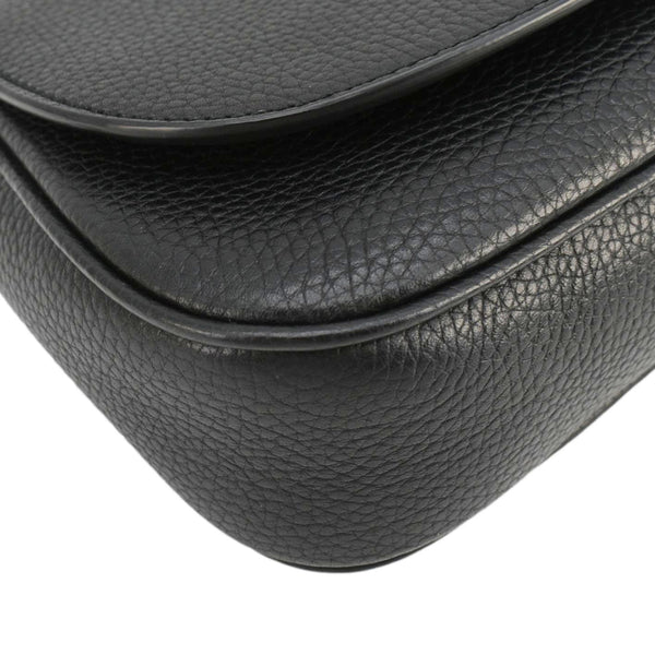 GUCCI Soho Flap Leather Chain Crossbody Bag Black 536224