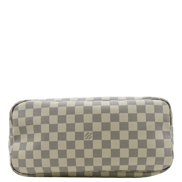 LOUIS VUITTON Neverfull MM Damier Azur Shoulder Bag Rose Ballerine