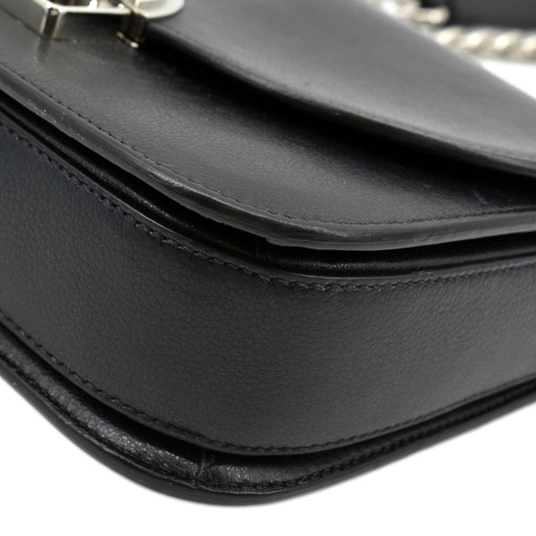 PRADA Arcade Glace Calf Leather Chain Crossbody Bag Black