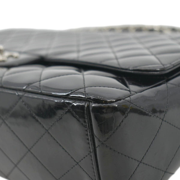 CHANEL Classic Maxi Single Flap Patent Leather Shoulder Bag Black