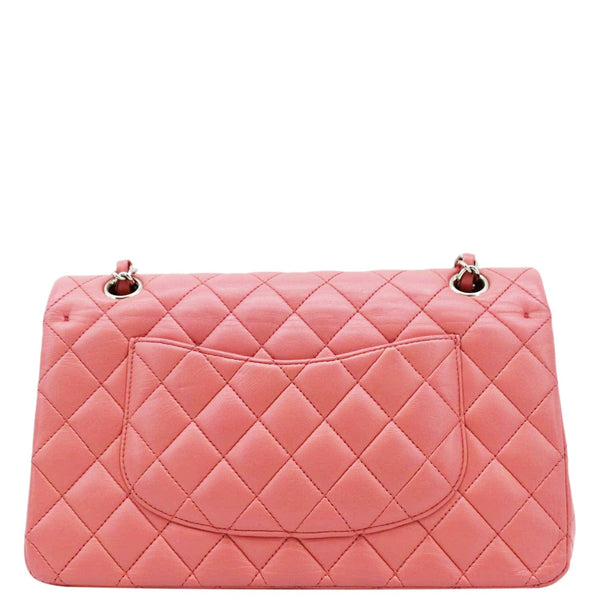 CHANEL Classic Double Flap Medium Quilted Leather Shoulder Bag Salmon Pink