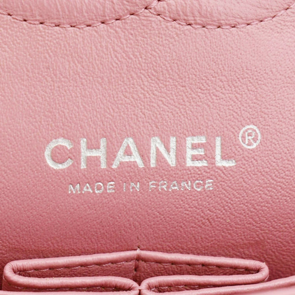 CHANEL Classic Double Flap Medium Quilted Leather Shoulder Bag Salmon Pink