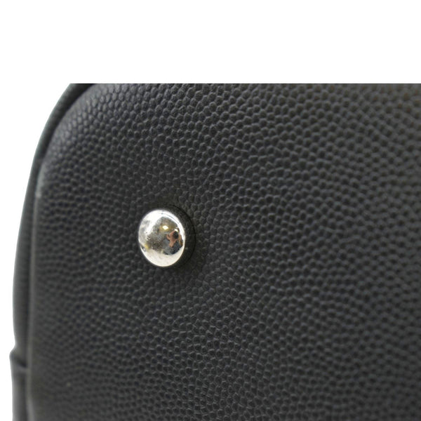 CHANEL Coco Eyelets Large Leather Shopping Tote Shoulder Black