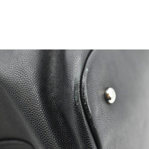 CHANEL Coco Eyelets Large Leather Shopping Tote Shoulder Black