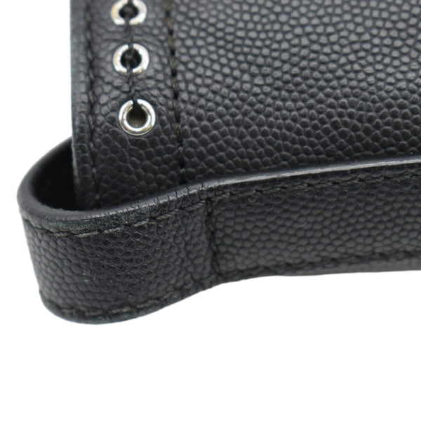 CHANEL Coco Eyelets Large Leather Shopping Tote Shoulder Black