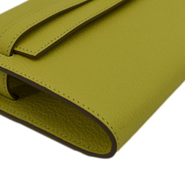 HERMES Kelly To Go Leather Wallet Lime