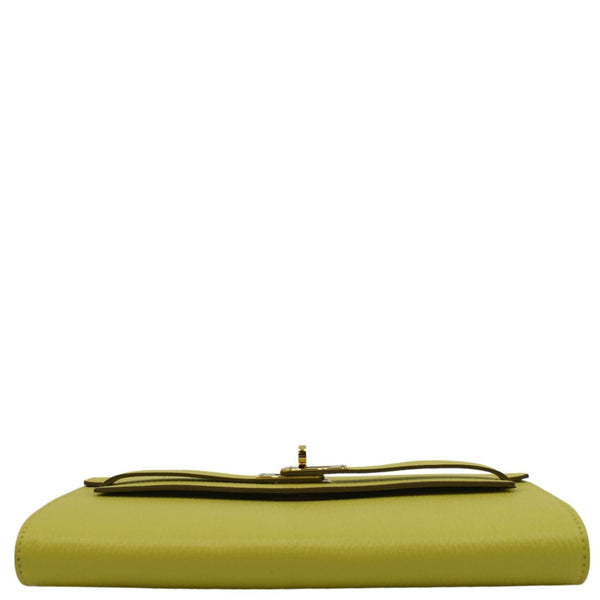 HERMES Kelly To Go Leather Wallet Lime