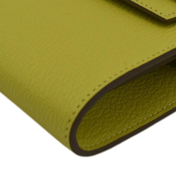 HERMES Kelly To Go Leather Wallet Lime