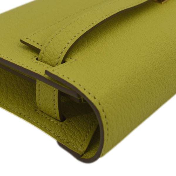 HERMES Kelly To Go Leather Wallet Lime