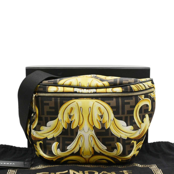 VERSACE X FENDI FF Baroque Nylon Belt Bag Gold