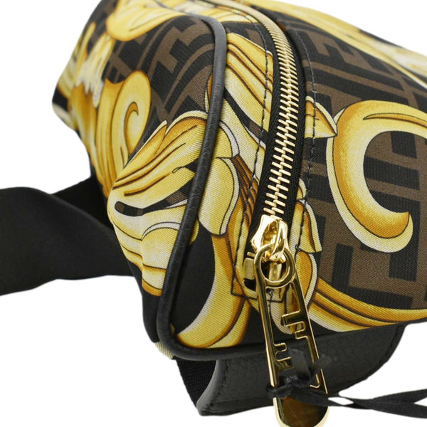 VERSACE X FENDI FF Baroque Nylon Belt Bag Gold