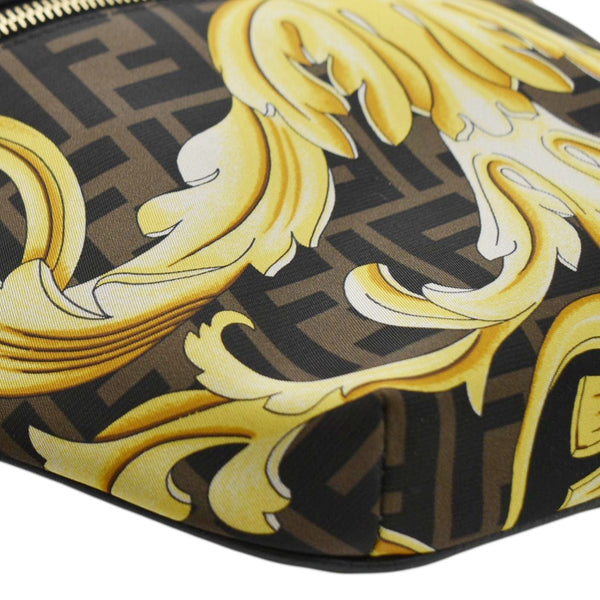 VERSACE X FENDI FF Baroque Nylon Belt Bag Gold