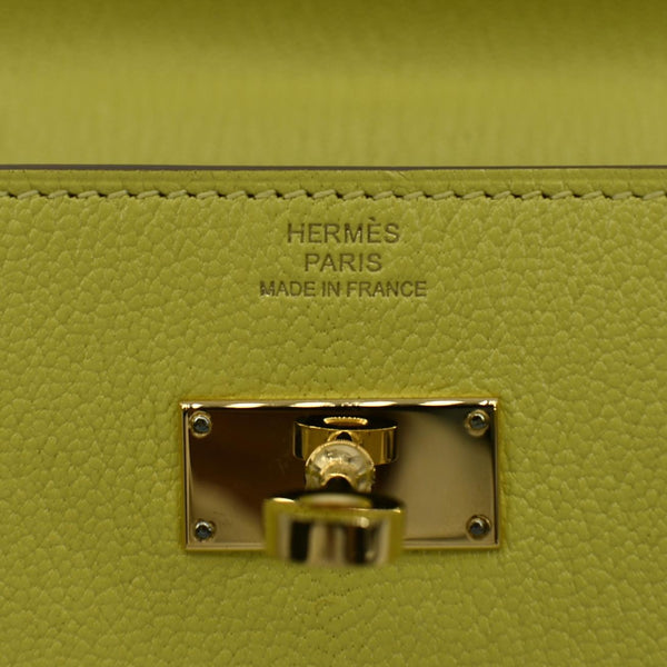 HERMES Kelly To Go Leather Wallet Lime