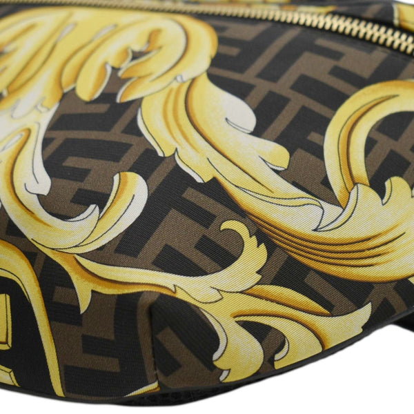 VERSACE X FENDI FF Baroque Nylon Belt Bag Gold