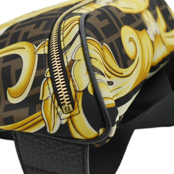 VERSACE X FENDI FF Baroque Nylon Belt Bag Gold