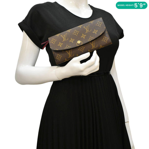LOUIS VUITTON Emilie Monogram Canvas Wallet Brown
