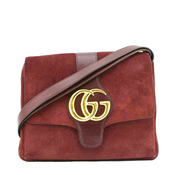 GUCCI Arli Medium Suede Leather Crossbody Bag Red 550126