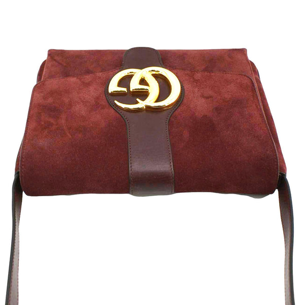 GUCCI Arli Medium Suede Leather Crossbody Bag Red 550126