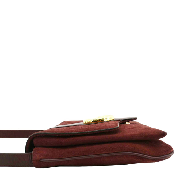 GUCCI Arli Medium Suede Leather Crossbody Bag Red 550126