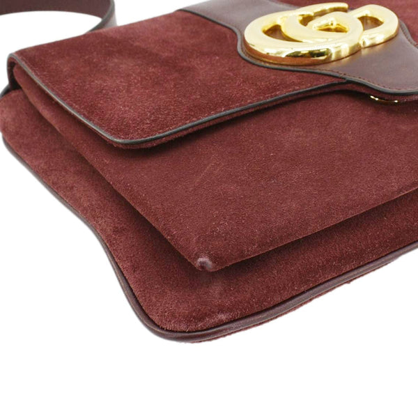 GUCCI Arli Medium Suede Leather Crossbody Bag Red 550126