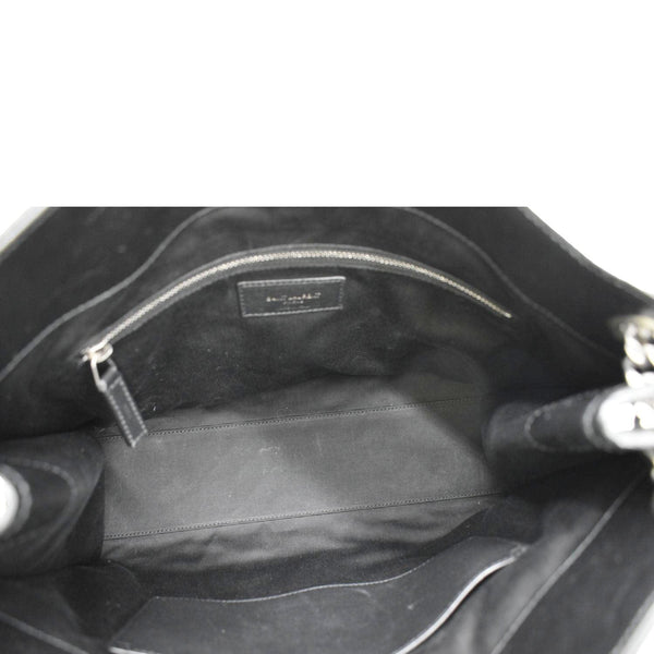 YVES SAINT LAURENT Niki Medium Crinkle Leather Shoulder Bag Black